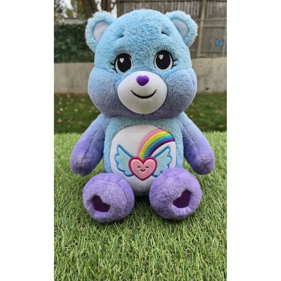 Care Bears Dream Bright Plush 14” Stuffed Animal Toy 2021 Blue Purple Rainbow - Picture 1 of 10